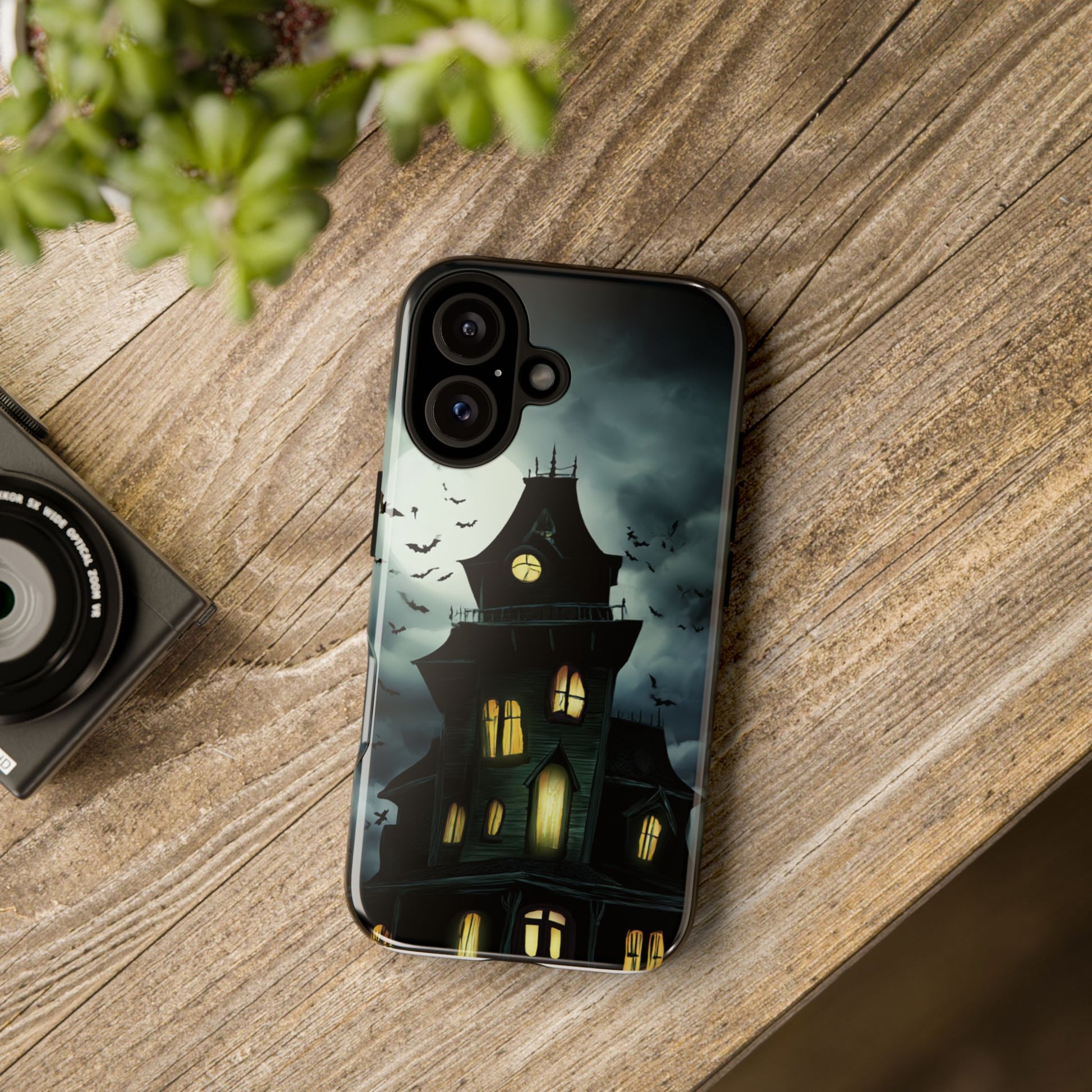 Gothic Haunted House Phone Case, Spooky Halloween Accessory, Creepy Gift for Horror Lovers, Unique Mobile Cover, Fall Decoration