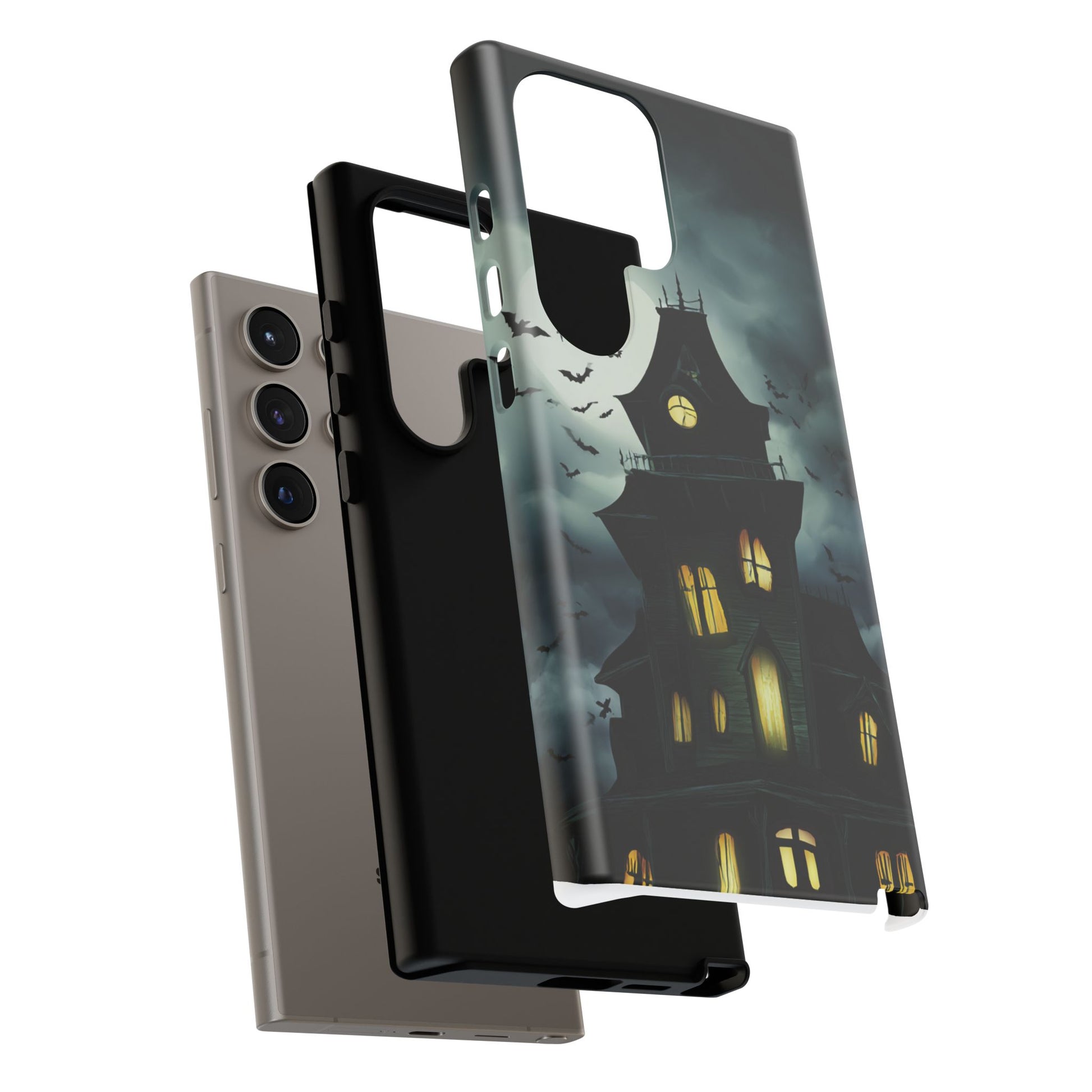 Gothic Haunted House Phone Case, Spooky Halloween Accessory, Creepy Gift for Horror Lovers, Unique Mobile Cover, Fall Decoration