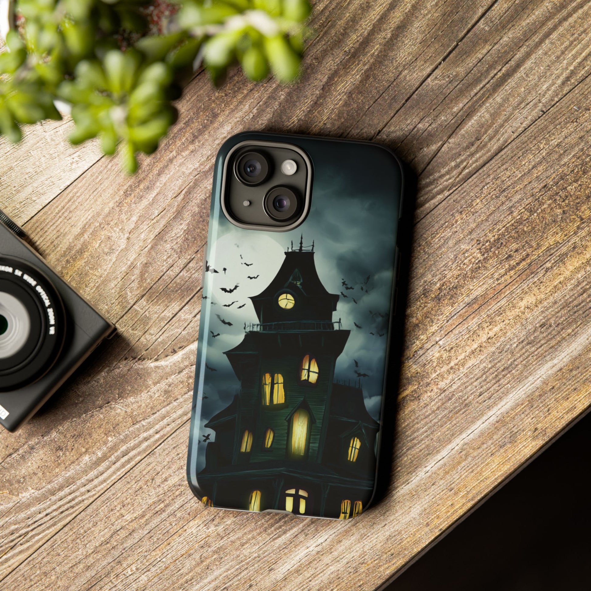 Gothic Haunted House Phone Case, Spooky Halloween Accessory, Creepy Gift for Horror Lovers, Unique Mobile Cover, Fall Decoration