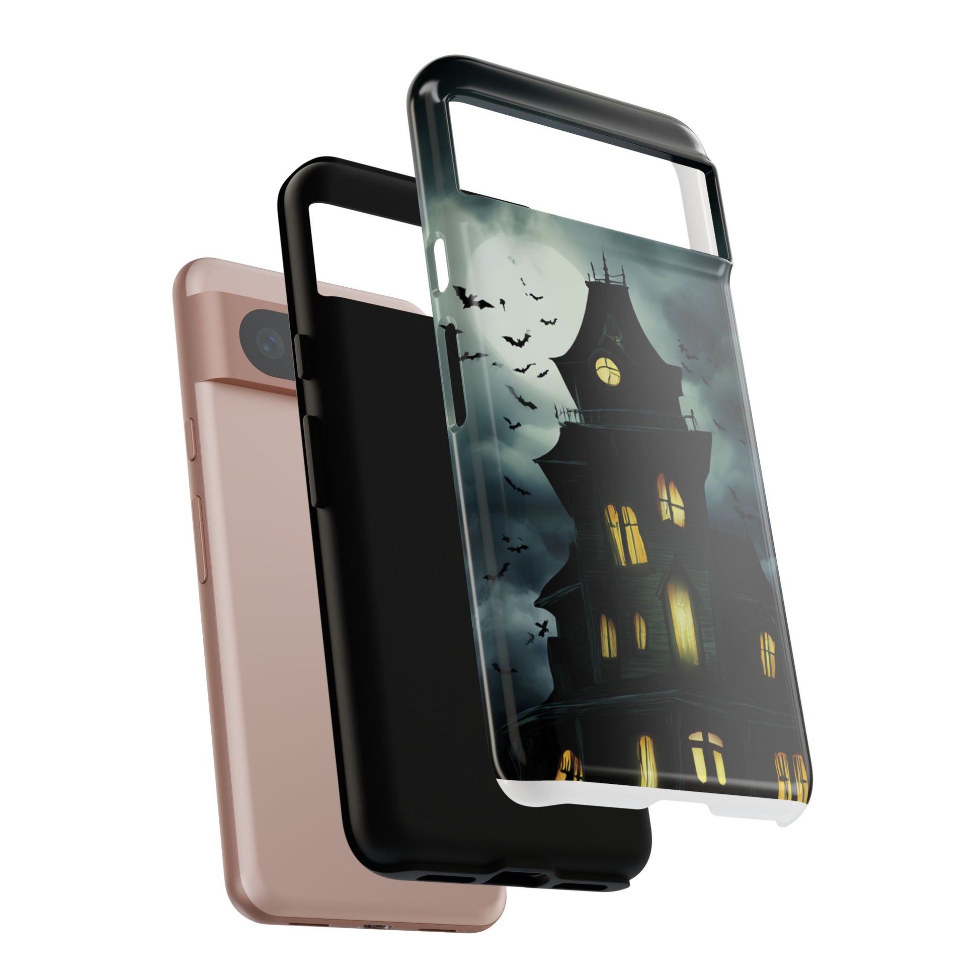 Gothic Haunted House Phone Case, Spooky Halloween Accessory, Creepy Gift for Horror Lovers, Unique Mobile Cover, Fall Decoration