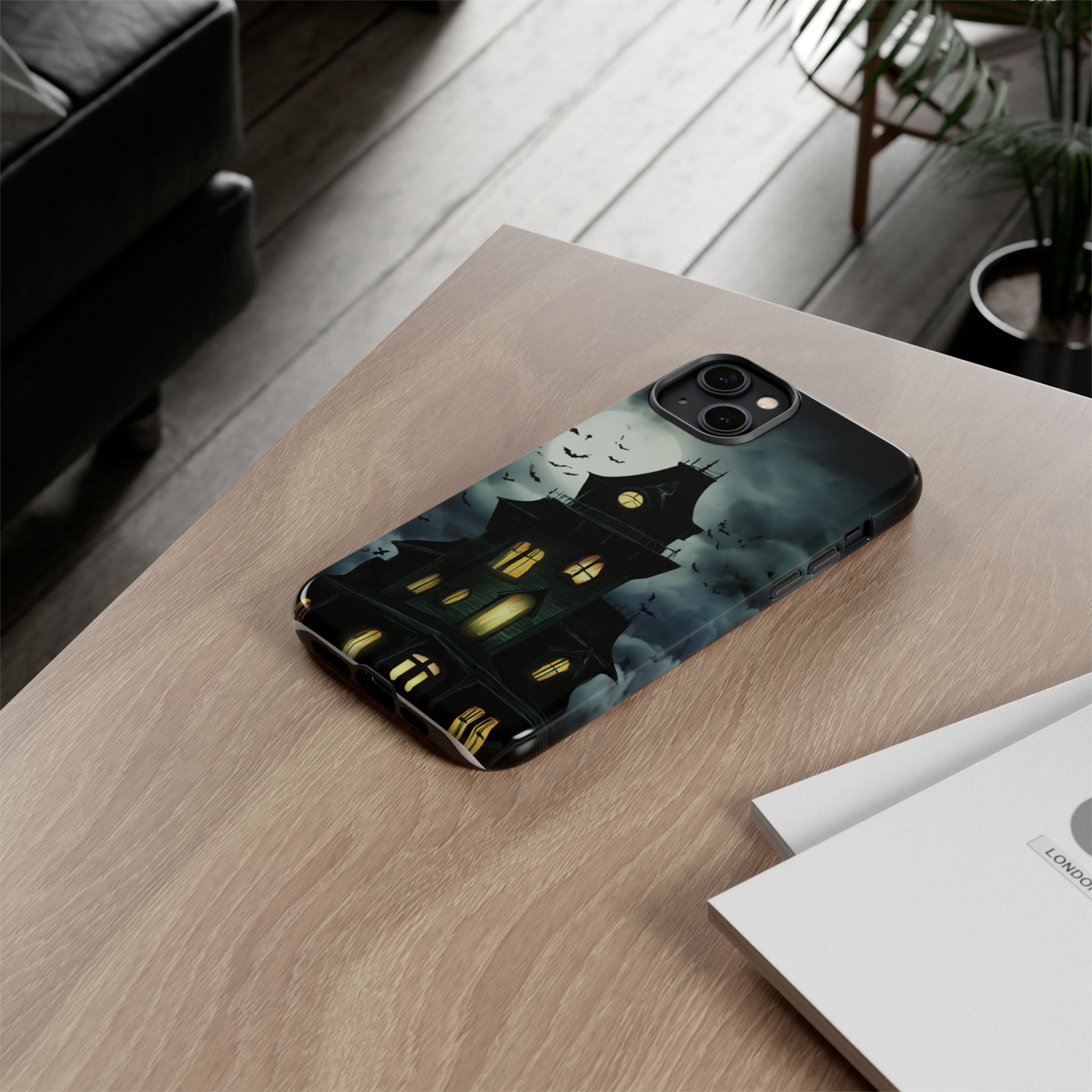 Gothic Haunted House Phone Case, Spooky Halloween Accessory, Creepy Gift for Horror Lovers, Unique Mobile Cover, Fall Decoration