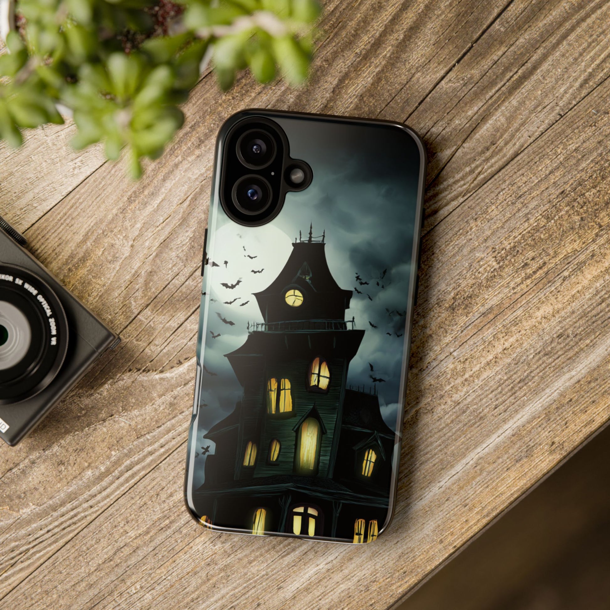 Gothic Haunted House Phone Case, Spooky Halloween Accessory, Creepy Gift for Horror Lovers, Unique Mobile Cover, Fall Decoration