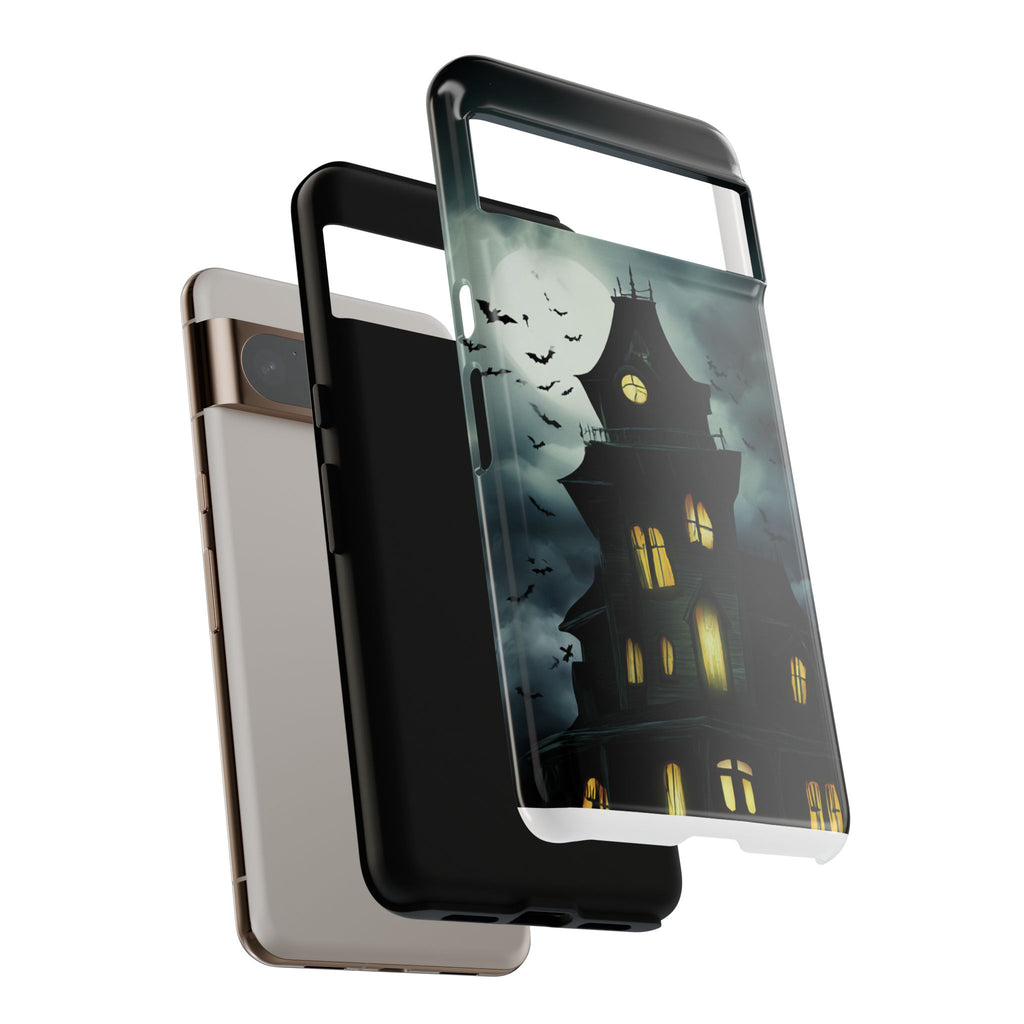 Gothic Haunted House Phone Case, Spooky Halloween Accessory, Creepy Gift for Horror Lovers, Unique Mobile Cover, Fall Decoration