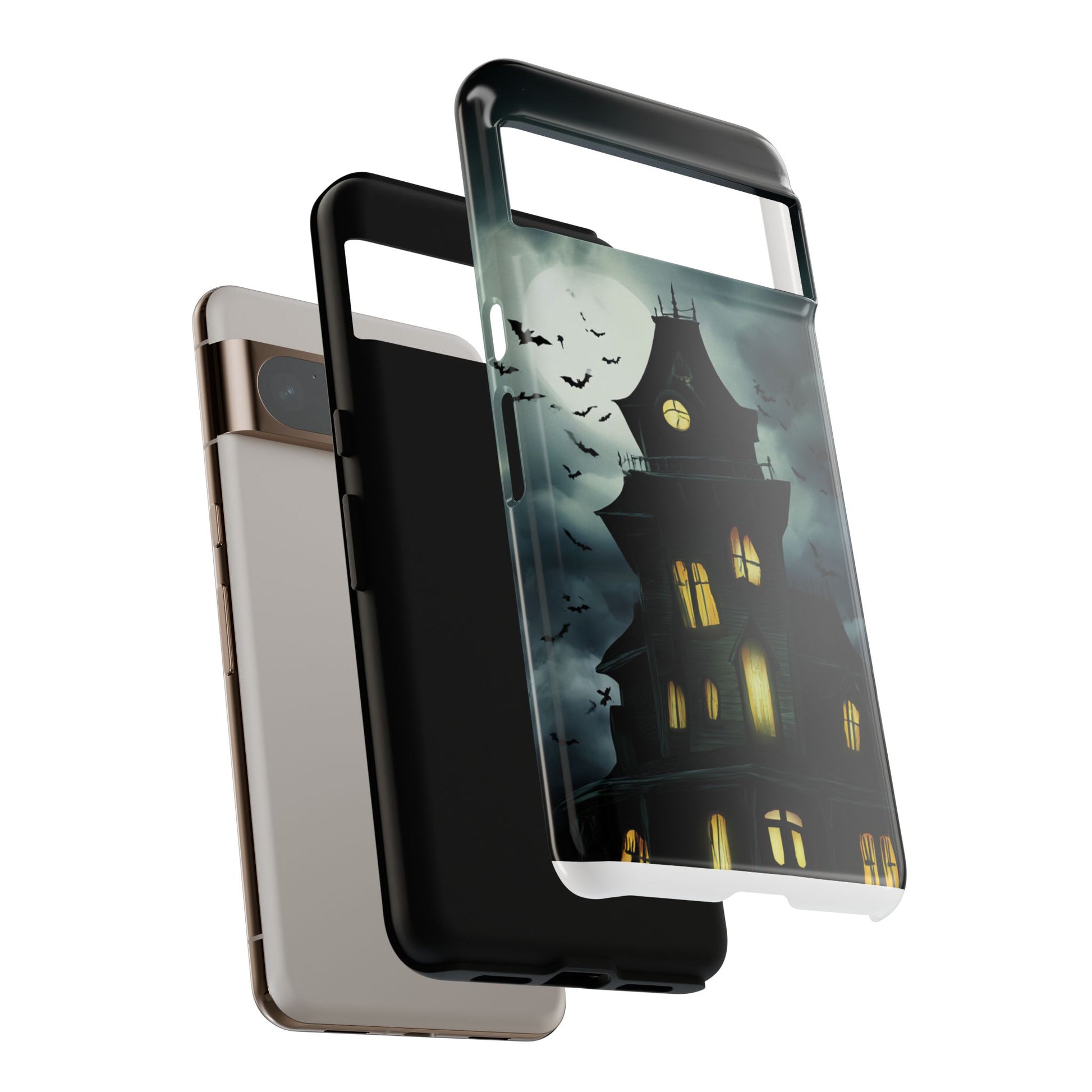 Gothic Haunted House Phone Case, Spooky Halloween Accessory, Creepy Gift for Horror Lovers, Unique Mobile Cover, Fall Decoration