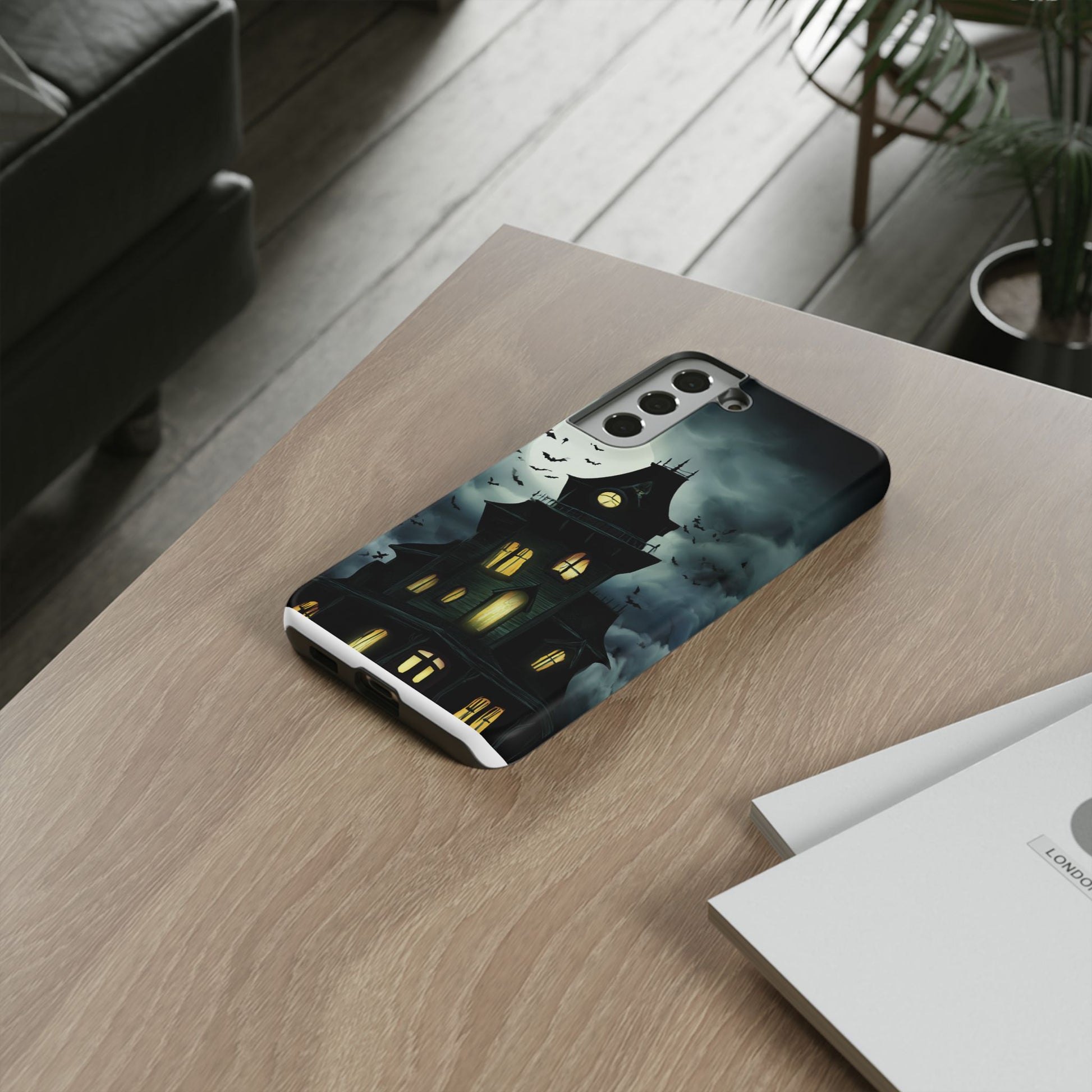 Gothic Haunted House Phone Case, Spooky Halloween Accessory, Creepy Gift for Horror Lovers, Unique Mobile Cover, Fall Decoration