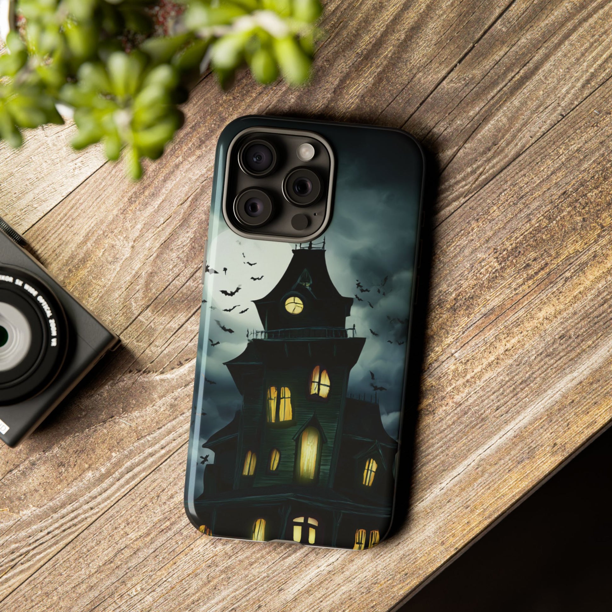 Gothic Haunted House Phone Case, Spooky Halloween Accessory, Creepy Gift for Horror Lovers, Unique Mobile Cover, Fall Decoration