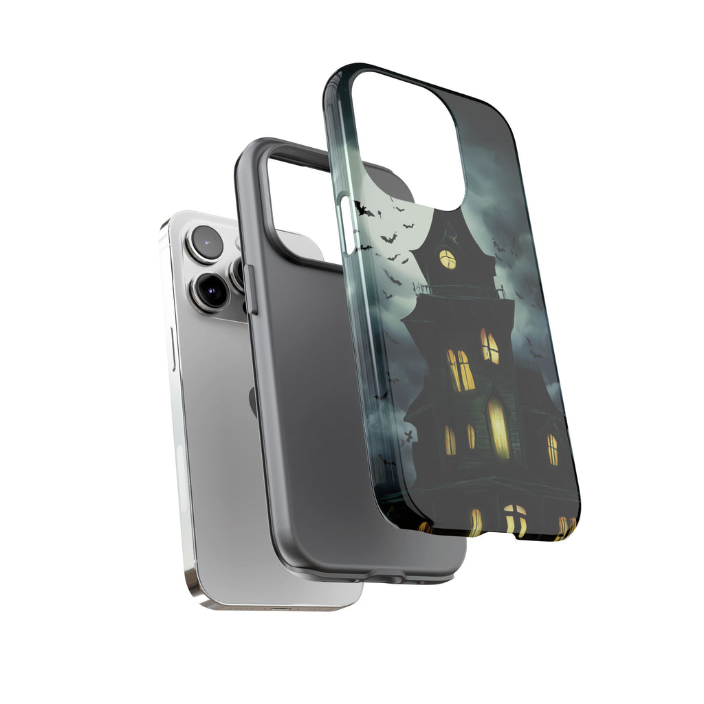 Gothic Haunted House Phone Case, Spooky Halloween Accessory, Creepy Gift for Horror Lovers, Unique Mobile Cover, Fall Decoration