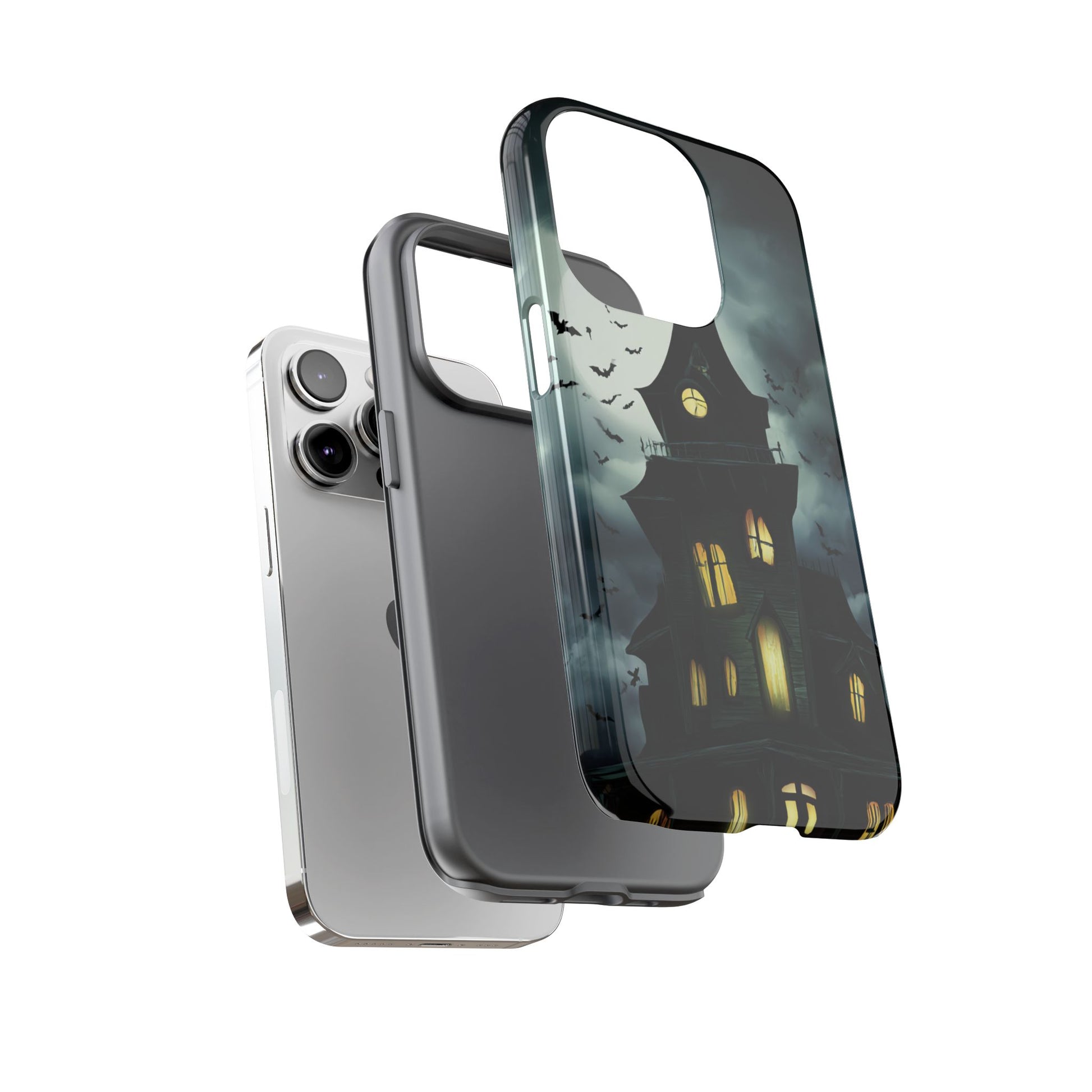 Gothic Haunted House Phone Case, Spooky Halloween Accessory, Creepy Gift for Horror Lovers, Unique Mobile Cover, Fall Decoration