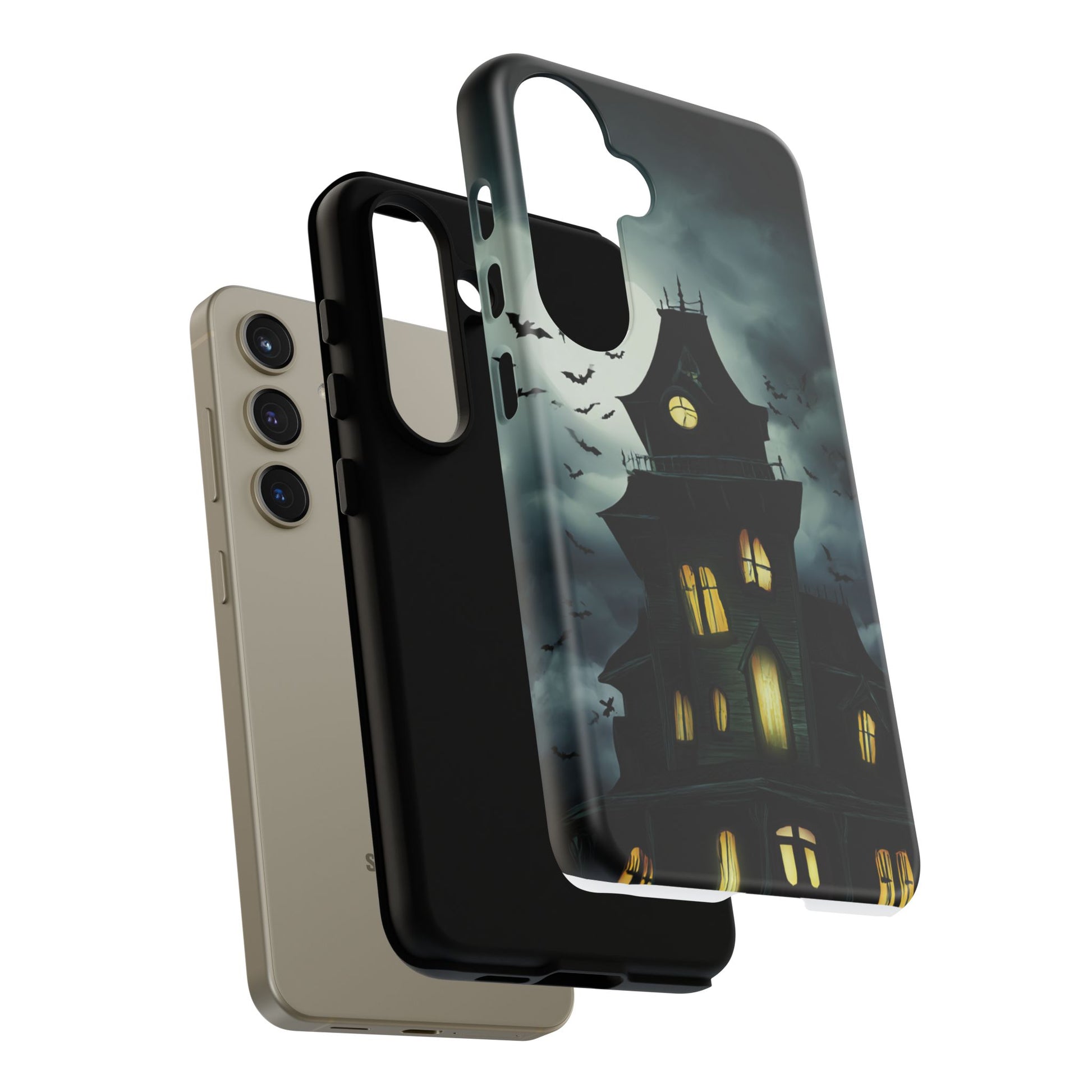 Gothic Haunted House Phone Case, Spooky Halloween Accessory, Creepy Gift for Horror Lovers, Unique Mobile Cover, Fall Decoration