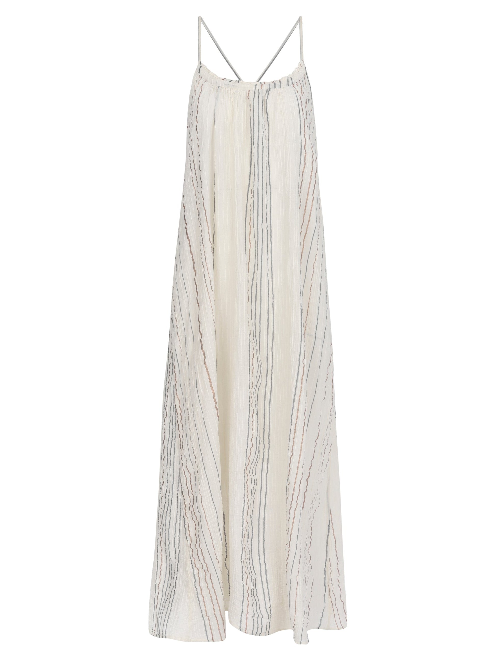 Canggu Maxi Dress - Natural With Stripes