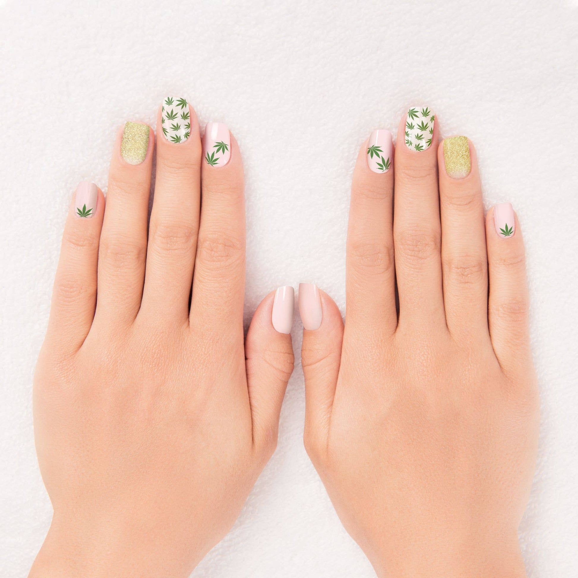Cute Cannabis Nail Wrap Kit | Nail Care Arts Tools Accessories | On-the-go Travel Kit