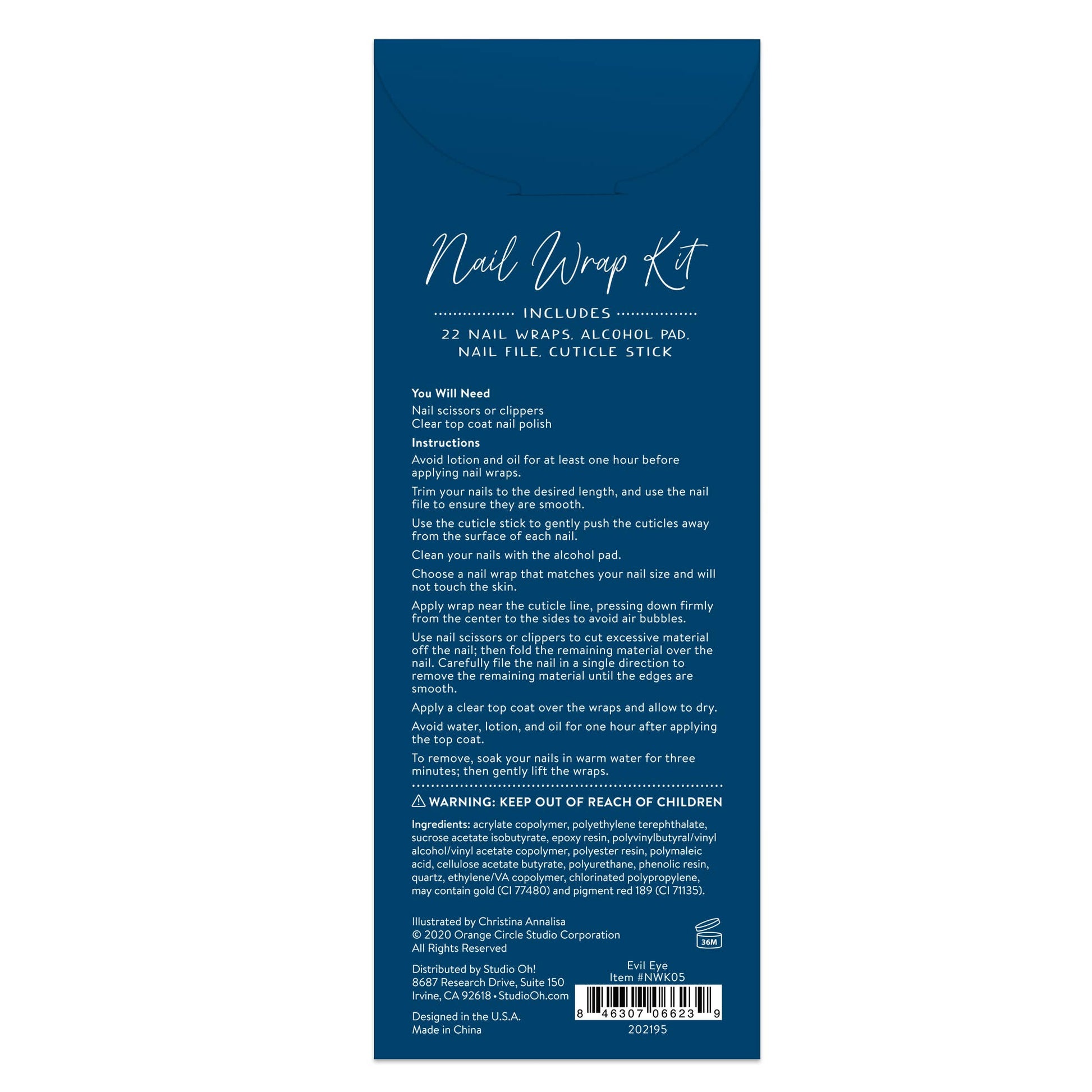 Evil Eye Nail Wrap Kit | Gothic Nail Care Arts Tools Accessories | On-the-go Travel Kit