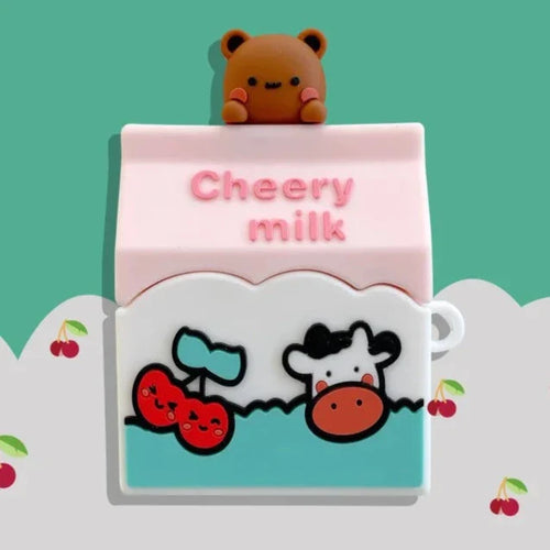 "Cheery" Cherry Milk Bear AirPods Case
