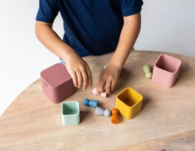 Colorful Stacking Cups + Silicone + Montessori + Water-play Toy | LYTL®️