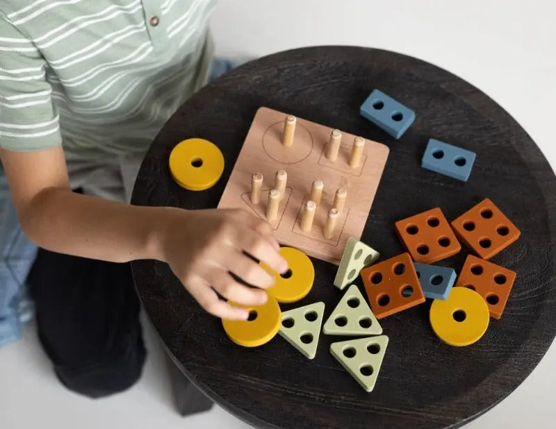 Shape Puzzle Toy + Geometric + Wood & Silicone + Montessori | LYTL®️
