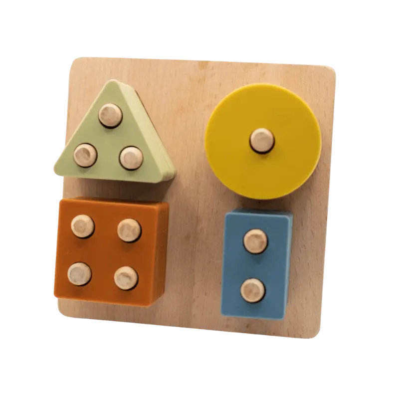 Shape Puzzle Toy + Geometric + Wood & Silicone + Montessori | LYTL®️